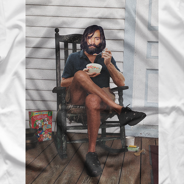 CHARLES MANSON EATING FRUIT LOOPS ON YOUR FRONT PORCH